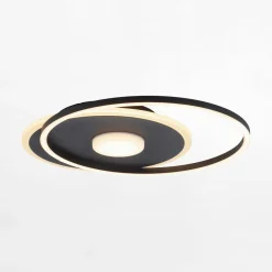 Lampa sufitowa LED z obramowaniem okrągła czarna DOMINO