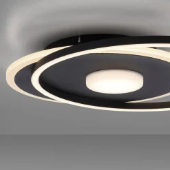Lampa sufitowa LED z obramowaniem okrągła czarna DOMINO