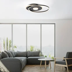 Lampa sufitowa LED z obramowaniem okrągła czarna DOMINO