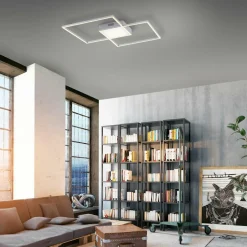 Lampa sufitowa LED z pilotem srebrna ASMIN