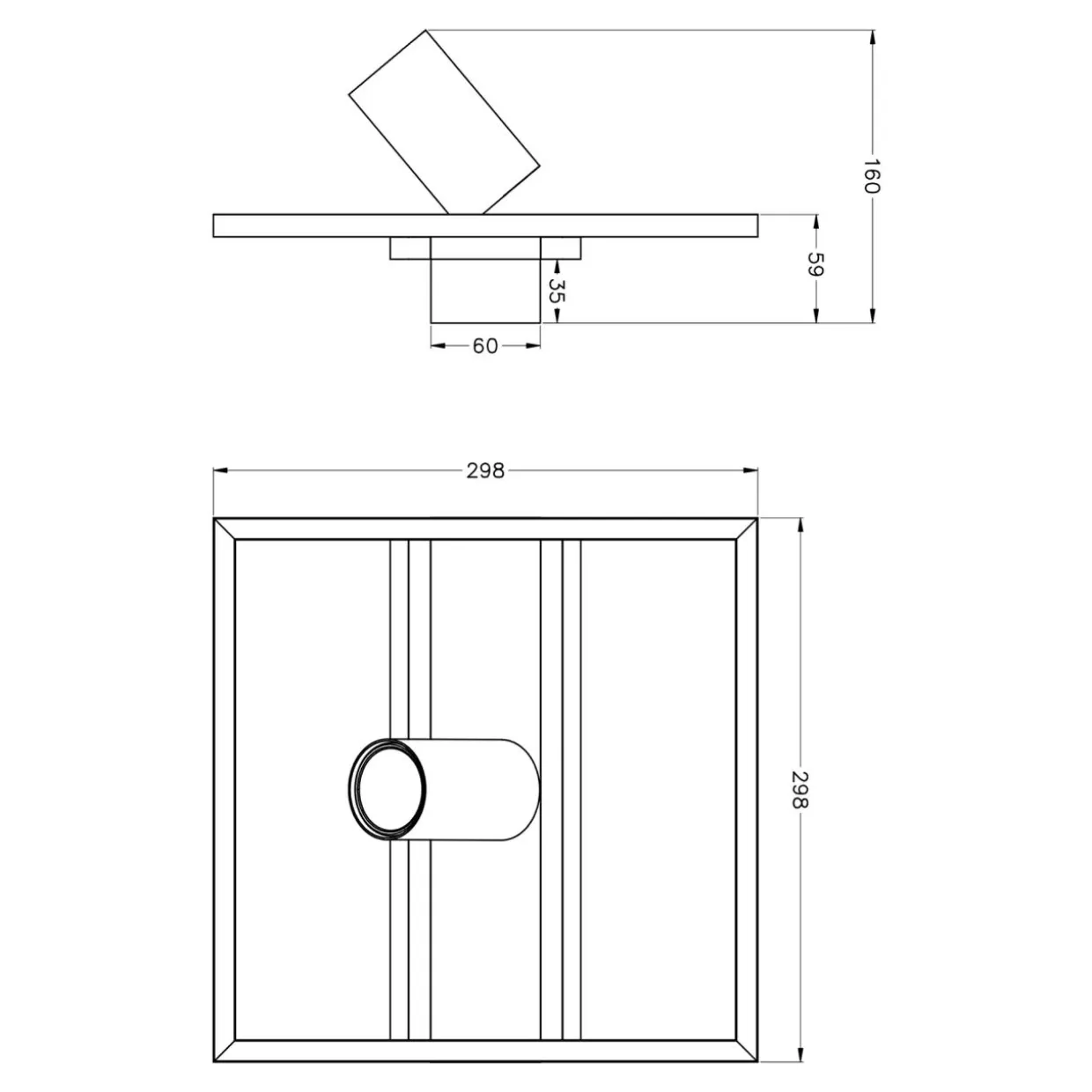 Lampa sufitowa LED z reflektorem geometryczna drewno KORDA