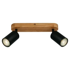 Lampa sufitowa listwa drewniana podstawa czarna VINTAGE II