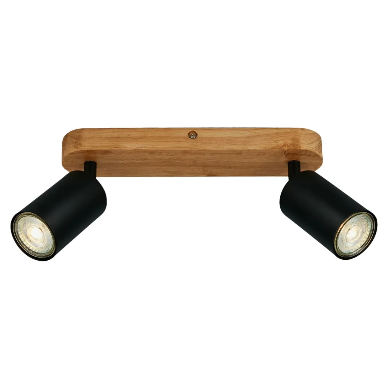 Lampa sufitowa listwa drewniana podstawa czarna VINTAGE II