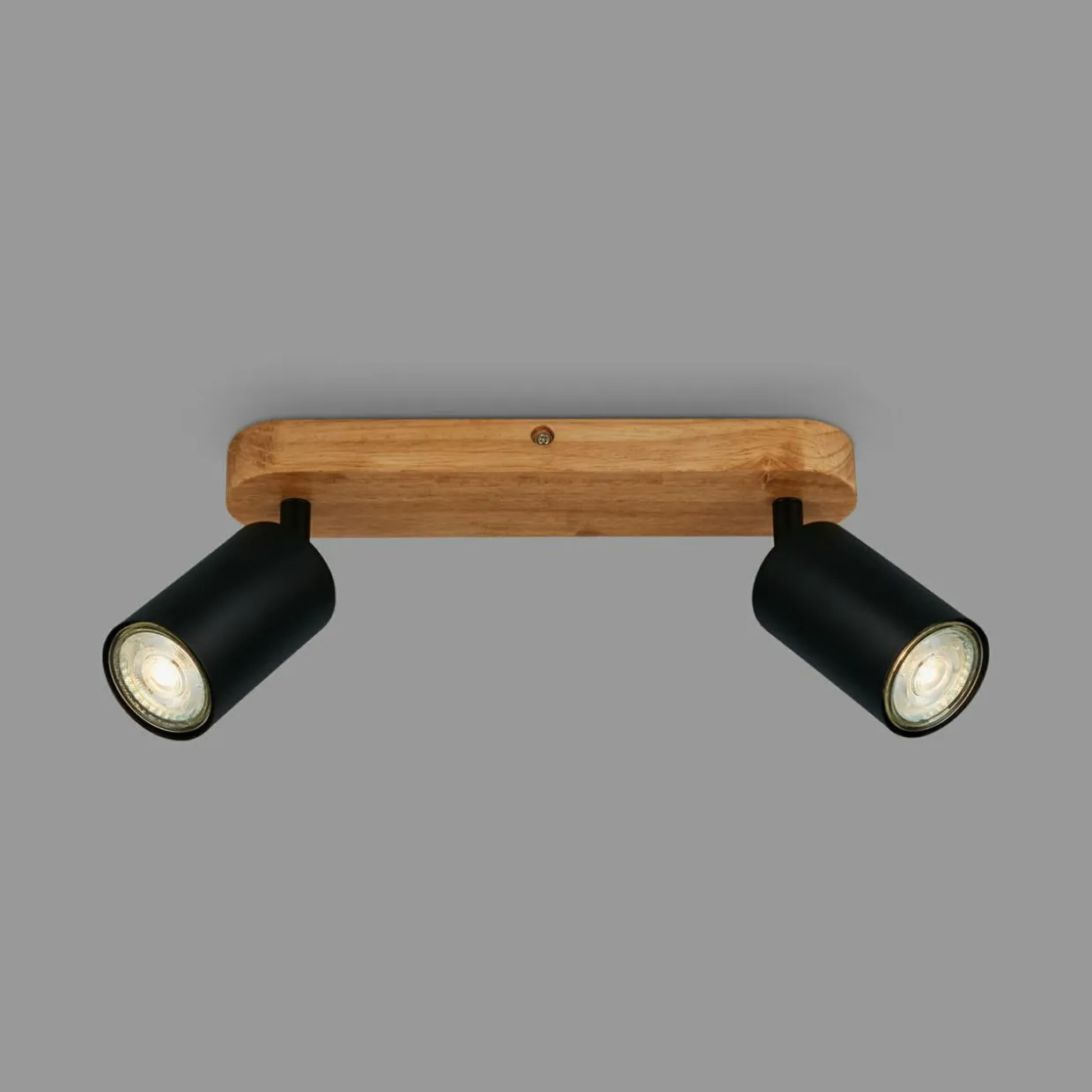 Lampa sufitowa listwa drewniana podstawa czarna VINTAGE II