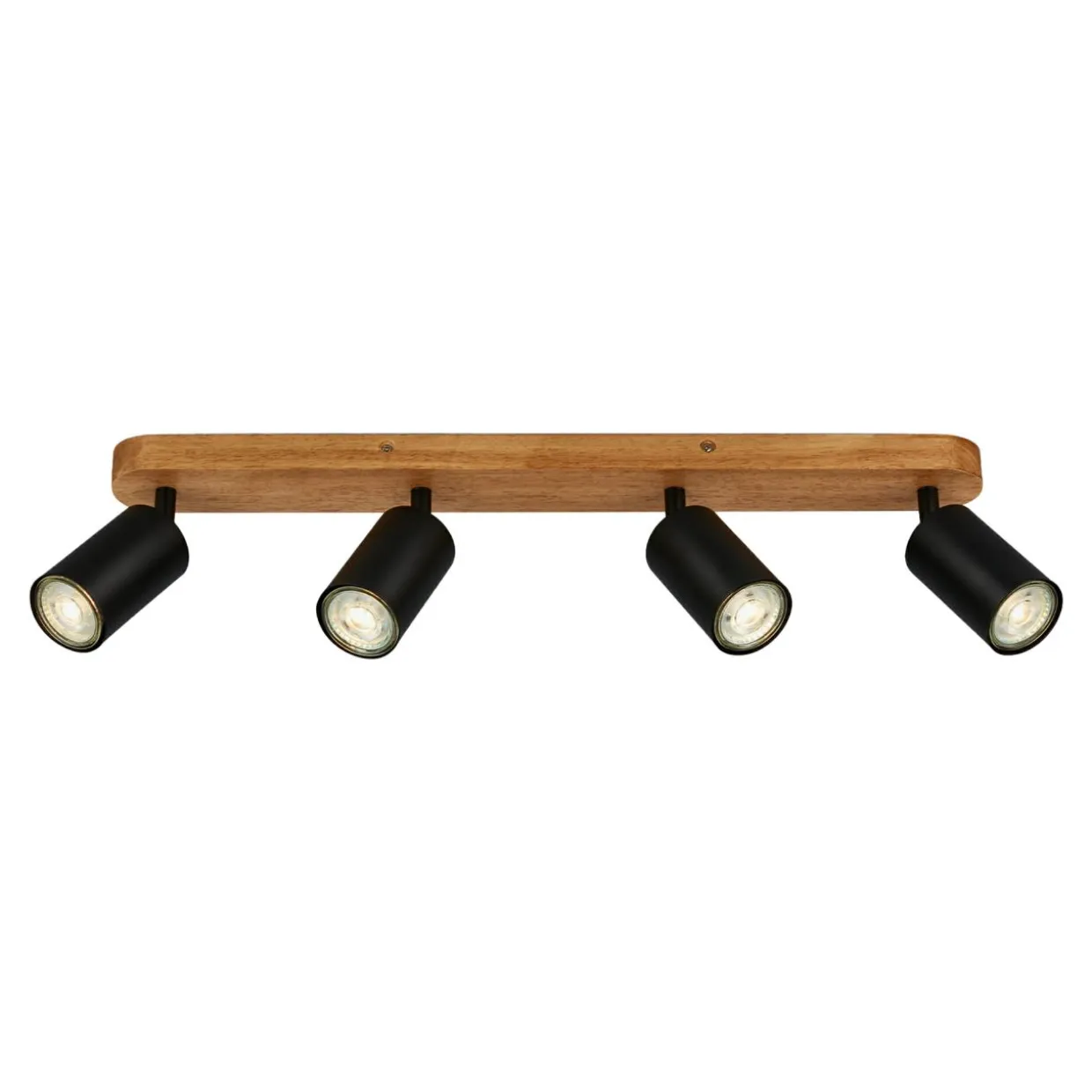 Lampa sufitowa listwa drewniana podstawa czarna VINTAGE IV