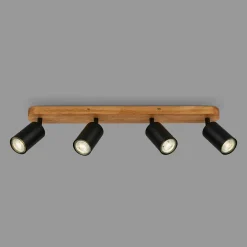 Lampa sufitowa listwa drewniana podstawa czarna VINTAGE IV