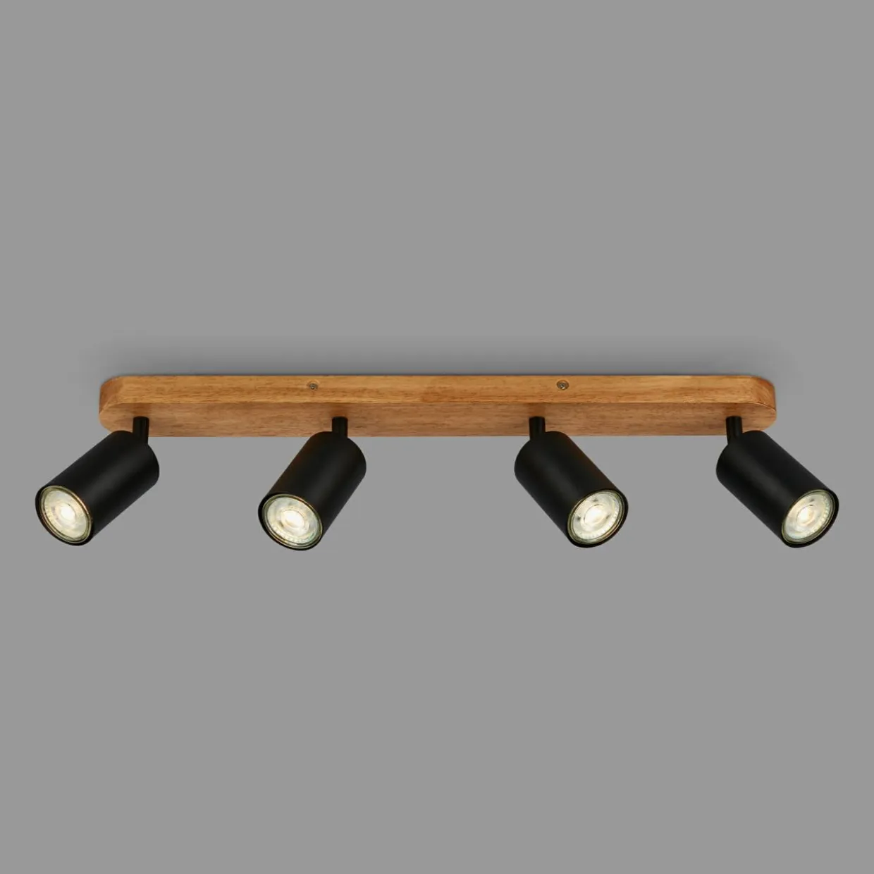 Lampa sufitowa listwa drewniana podstawa czarna VINTAGE IV