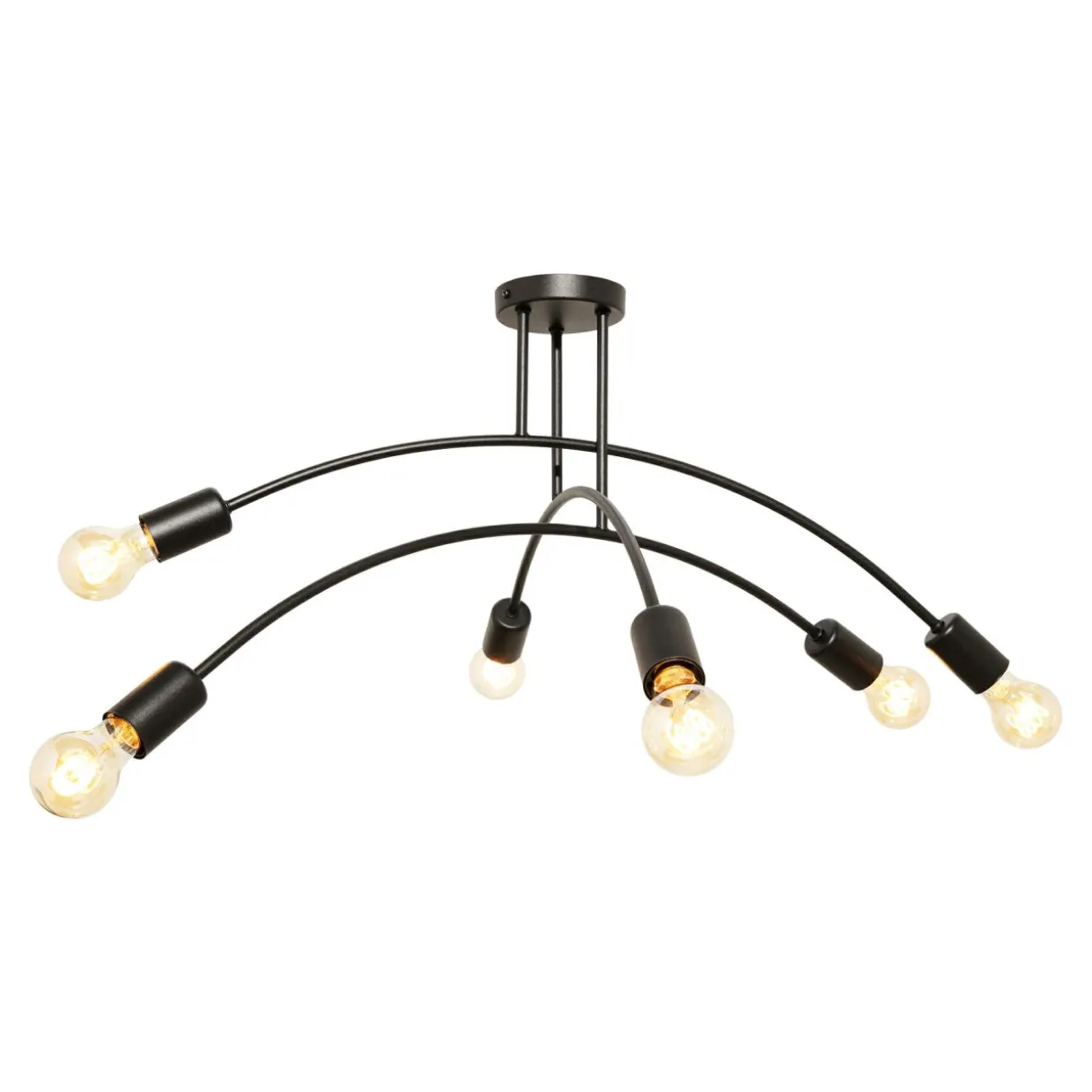Lampa sufitowa loftowa czarna KORTE 6