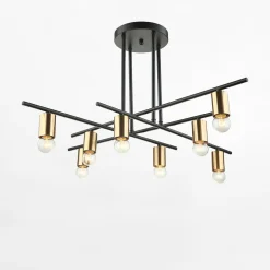 Lampa sufitowa loftowa czarny brąz NORMANI 8