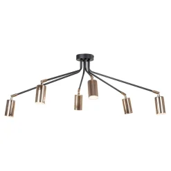 Lampa sufitowa loftowa 6-punktowa czarno-złota ORBIT