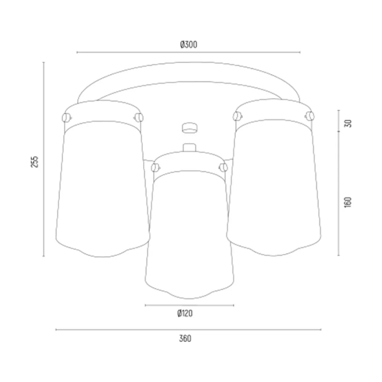 Lampa sufitowa mosiądz PASADENA 3