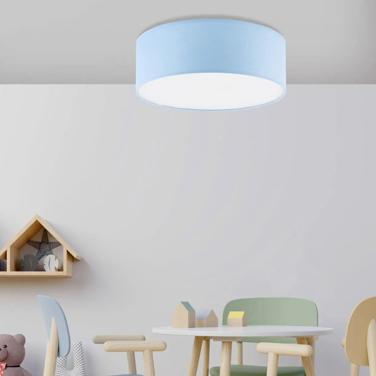 Lampa sufitowa niebieska RONDO KIDS