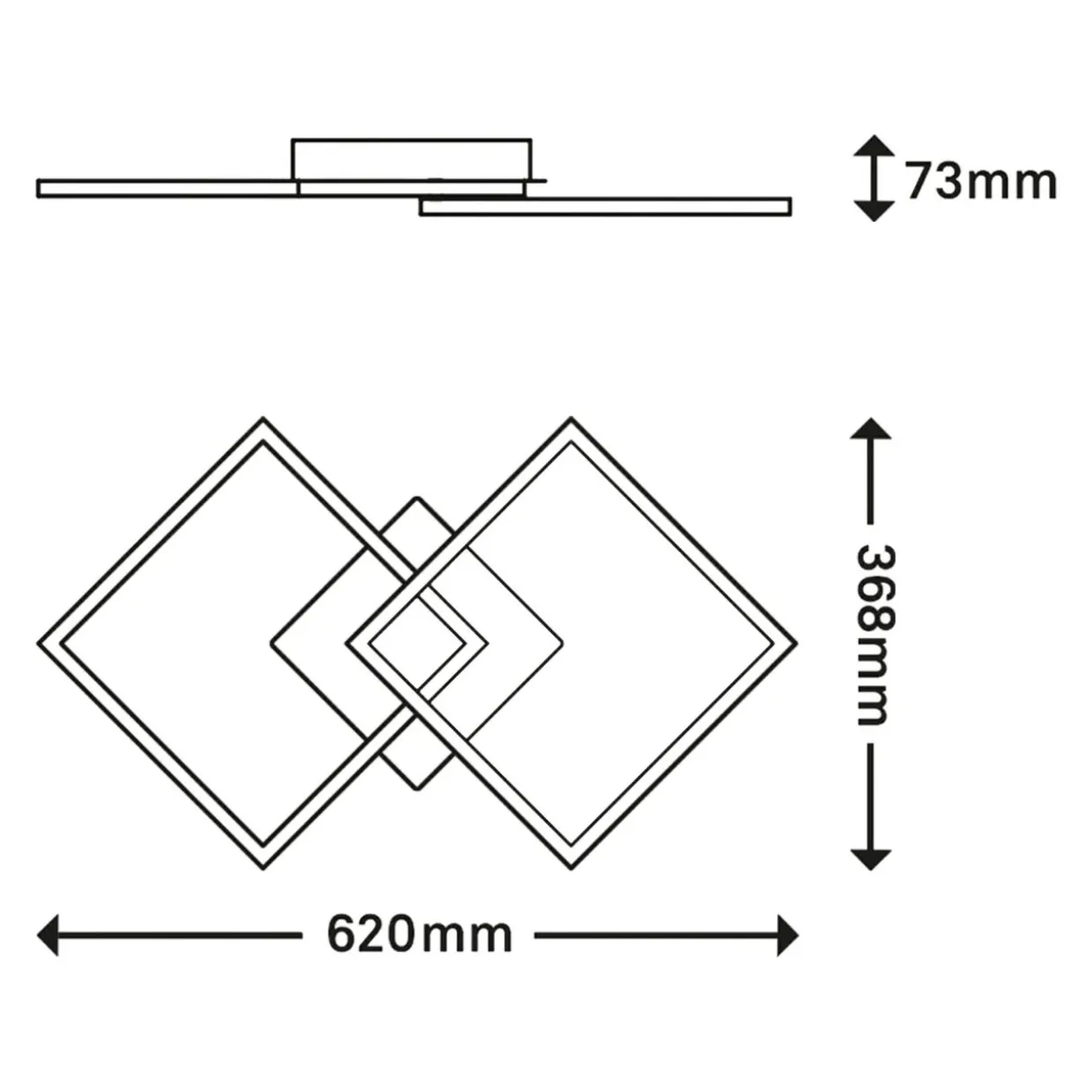 Lampa sufitowa obrotowa czarna FRAME LED 62 cm