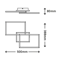 Lampa sufitowa obrotowa z pilotem CCT LED FRAME 50 cm