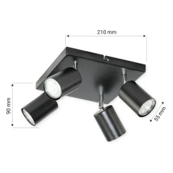 Lampa sufitowa 4-punktowa czarna ORO GAVIA