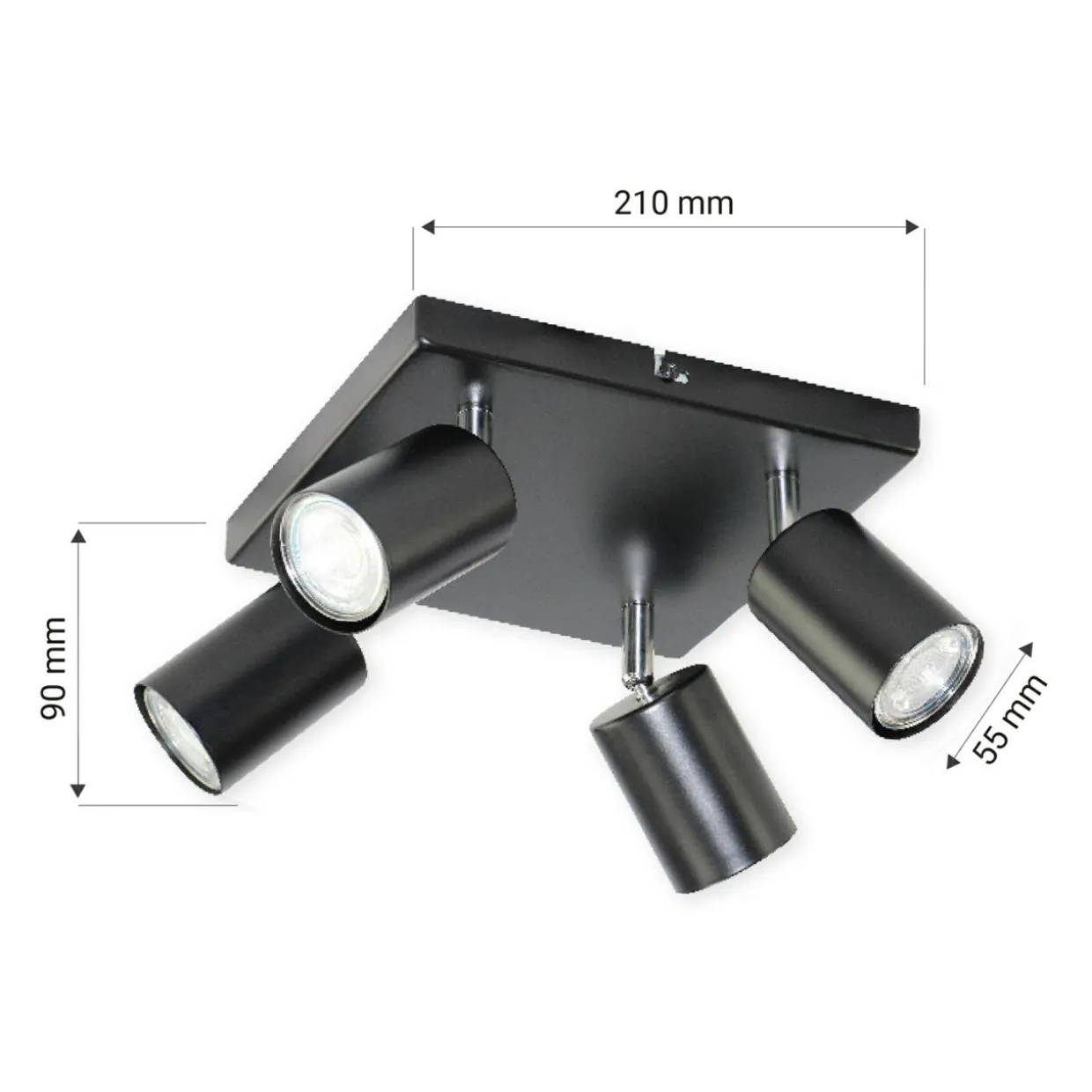 Lampa sufitowa 4-punktowa czarna ORO GAVIA