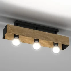 Lampa sufitowa rustykalna drewniana MILUZA III