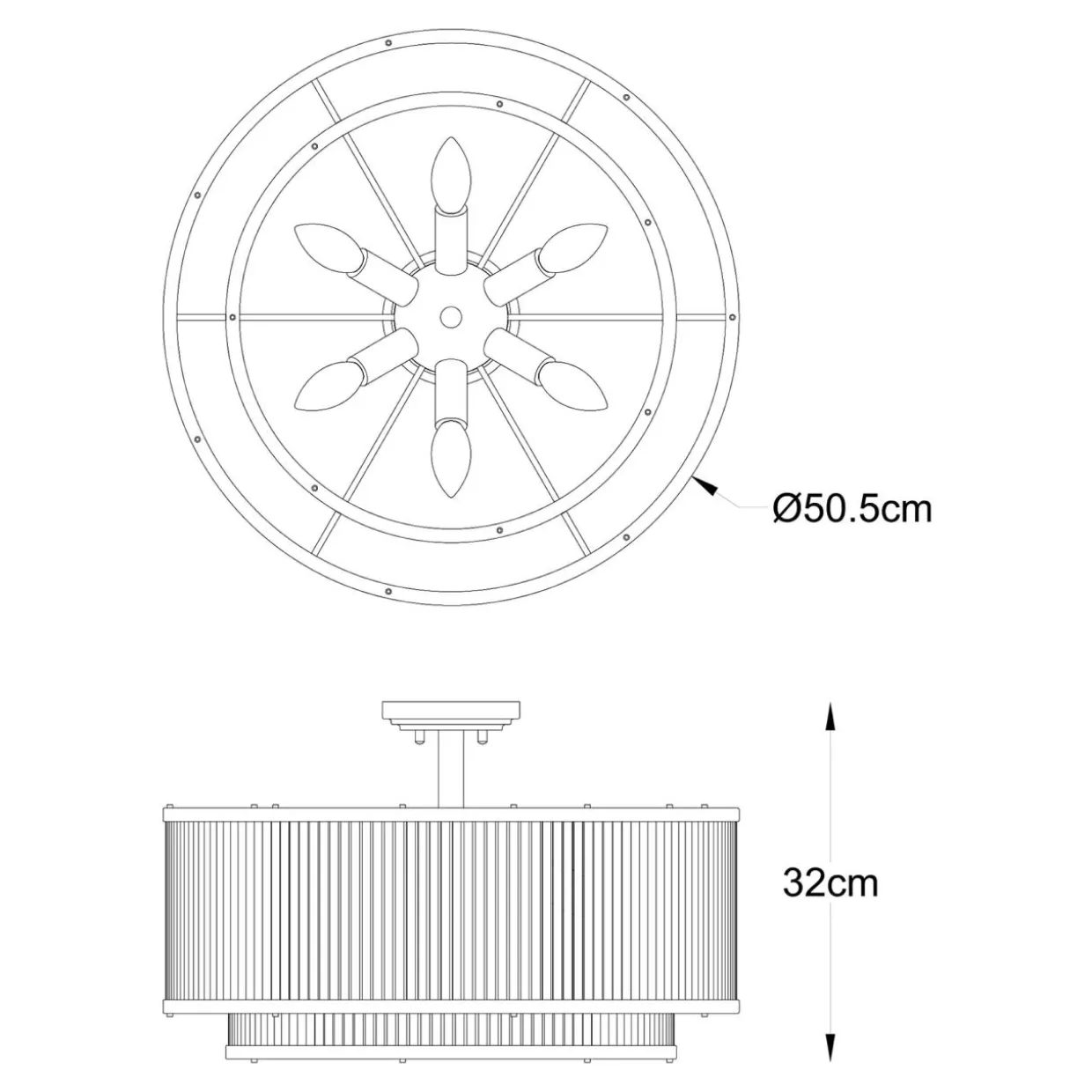 Lampa sufitowa złota SERGIO 50 cm