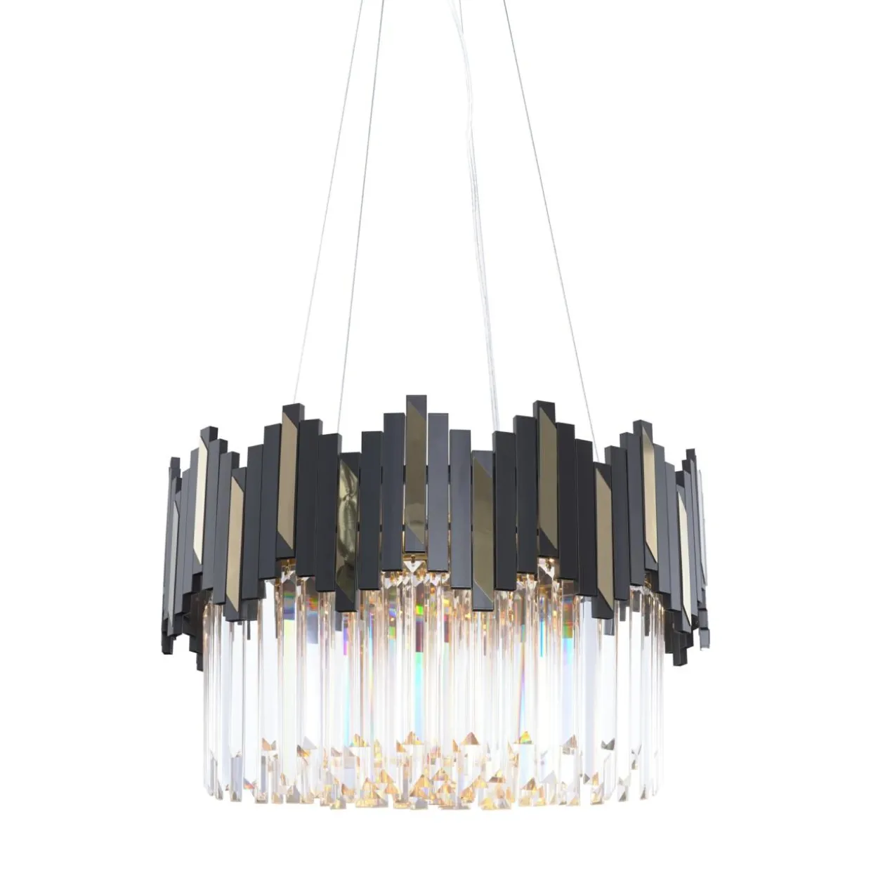 Lampa wiszaca glamour czarno-złota ROTTA