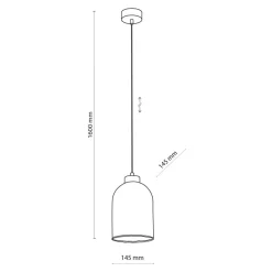 Lampa wisząca 1 klosz transparent SATIPO