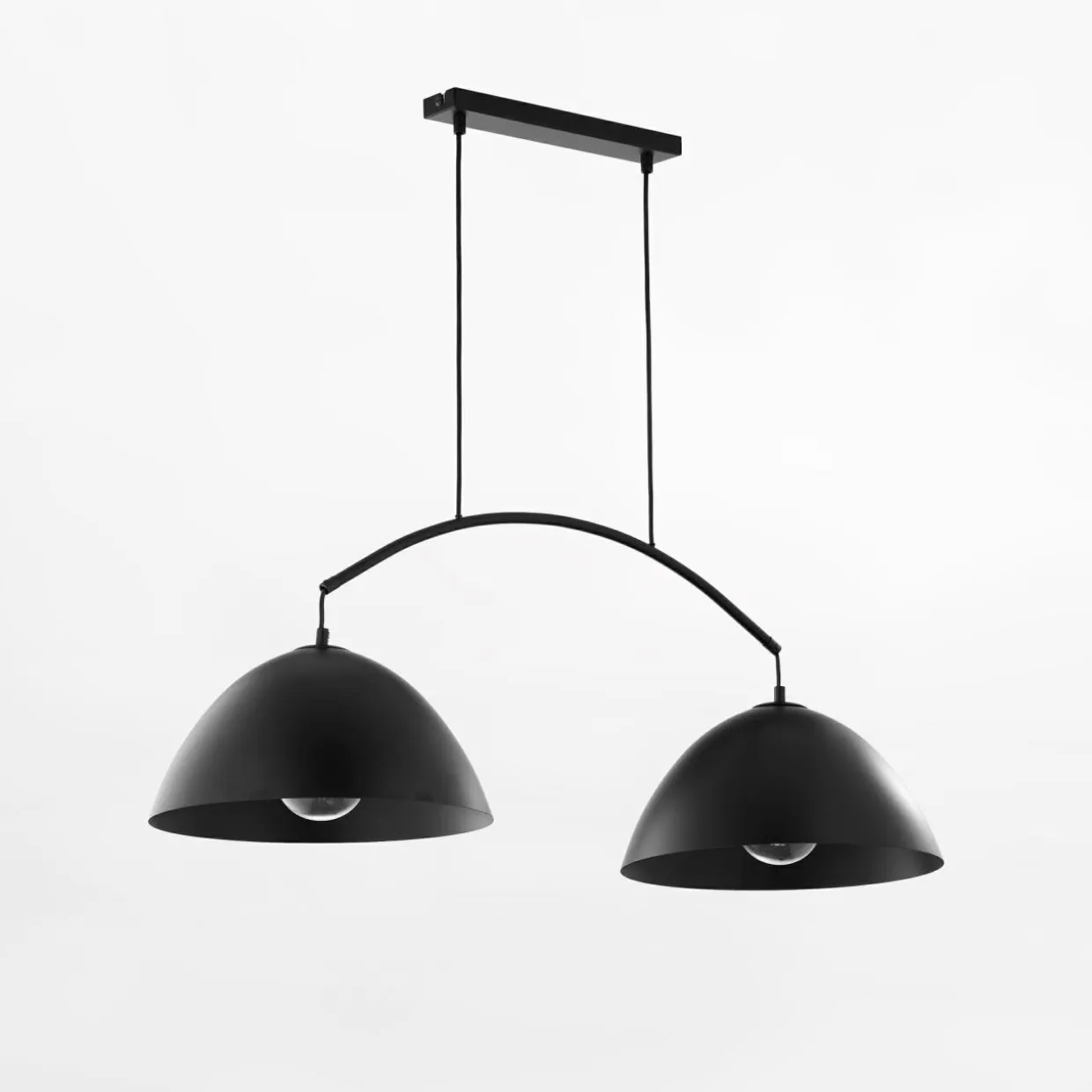 Lampa wisząca 2 klosze czarna FARO