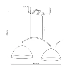 Lampa wisząca 2 klosze czarna FARO