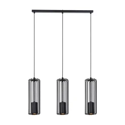 Lampa wisząca 3 klosze listwa czarna FALCON