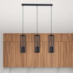 Lampa wisząca 3 klosze listwa czarna FALCON