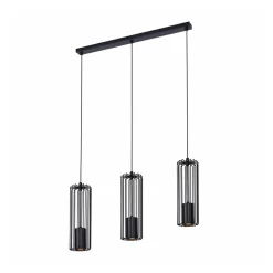 Lampa wisząca 3 klosze listwa czarna FALCON