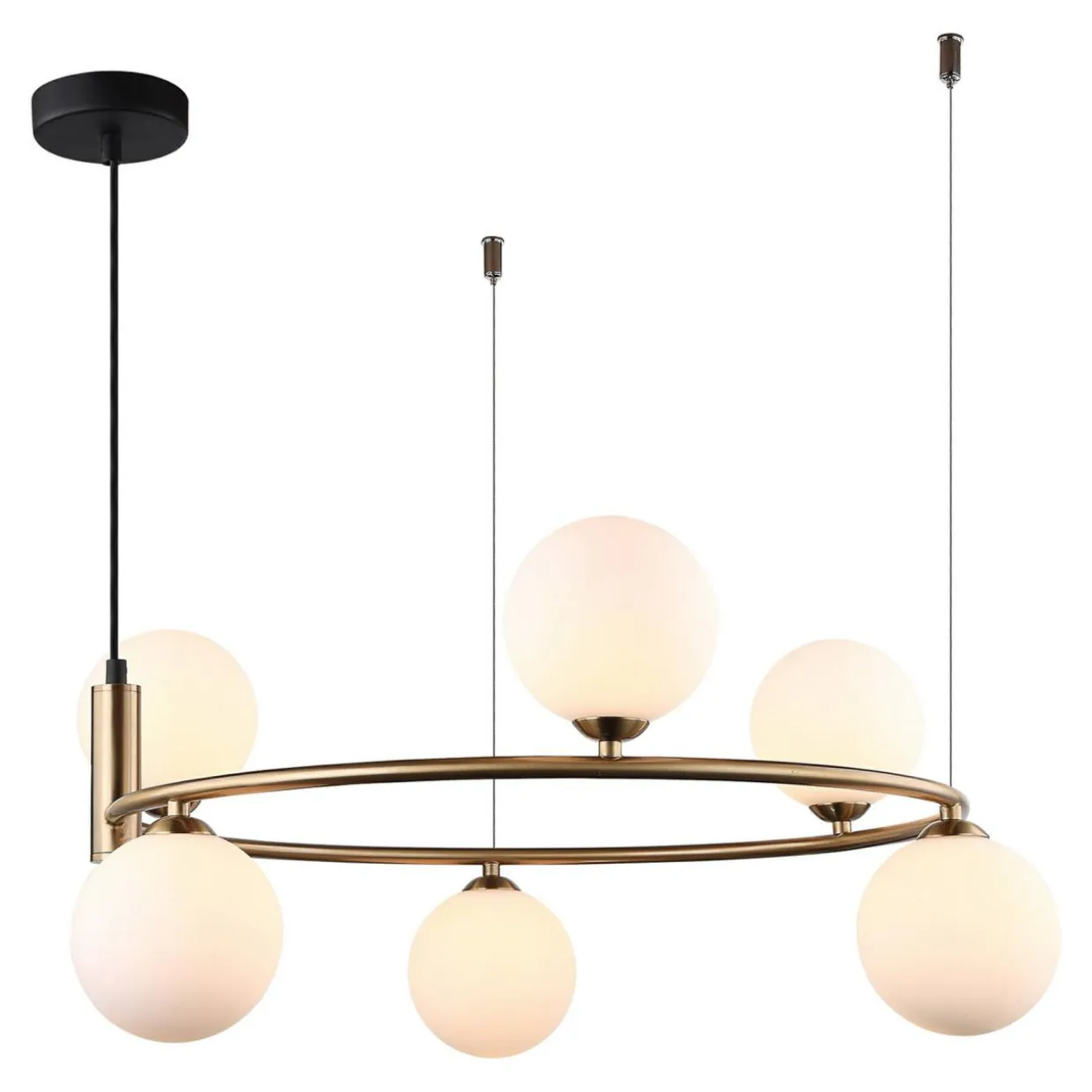 Lampa wisząca 6 kul złota AMILY
