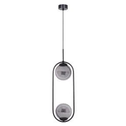 Lampa wisząca 2 kule czarna DAVOS
