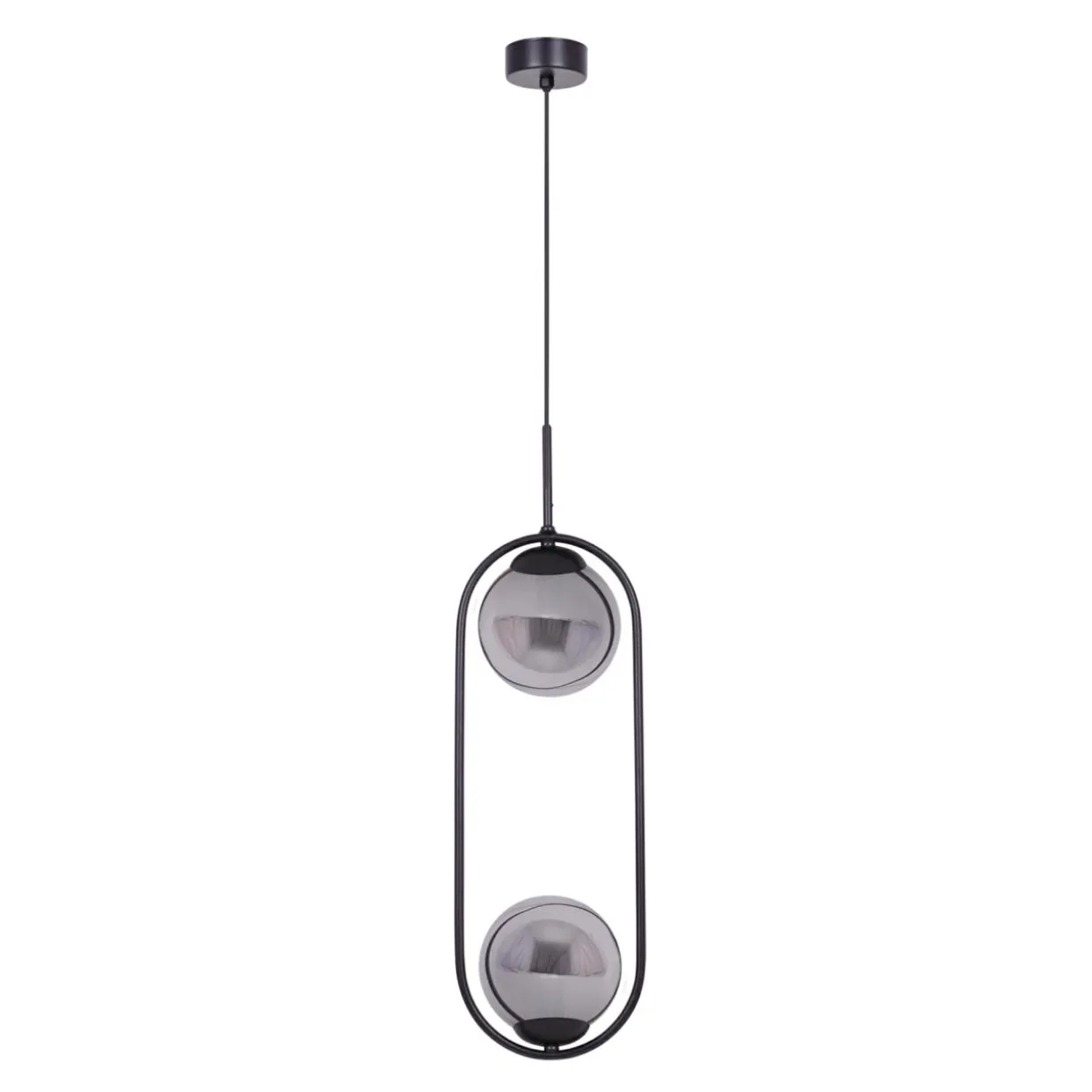 Lampa wisząca 2 kule czarna DAVOS
