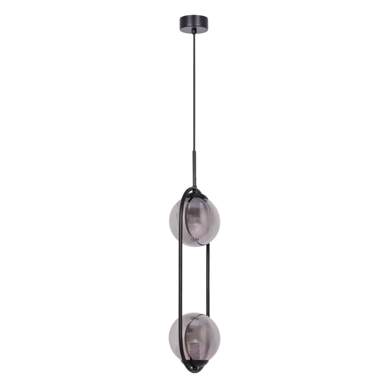 Lampa wisząca 2 kule czarna DAVOS