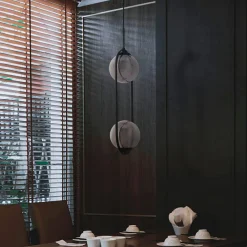 Lampa wisząca 2 kule czarna DAVOS