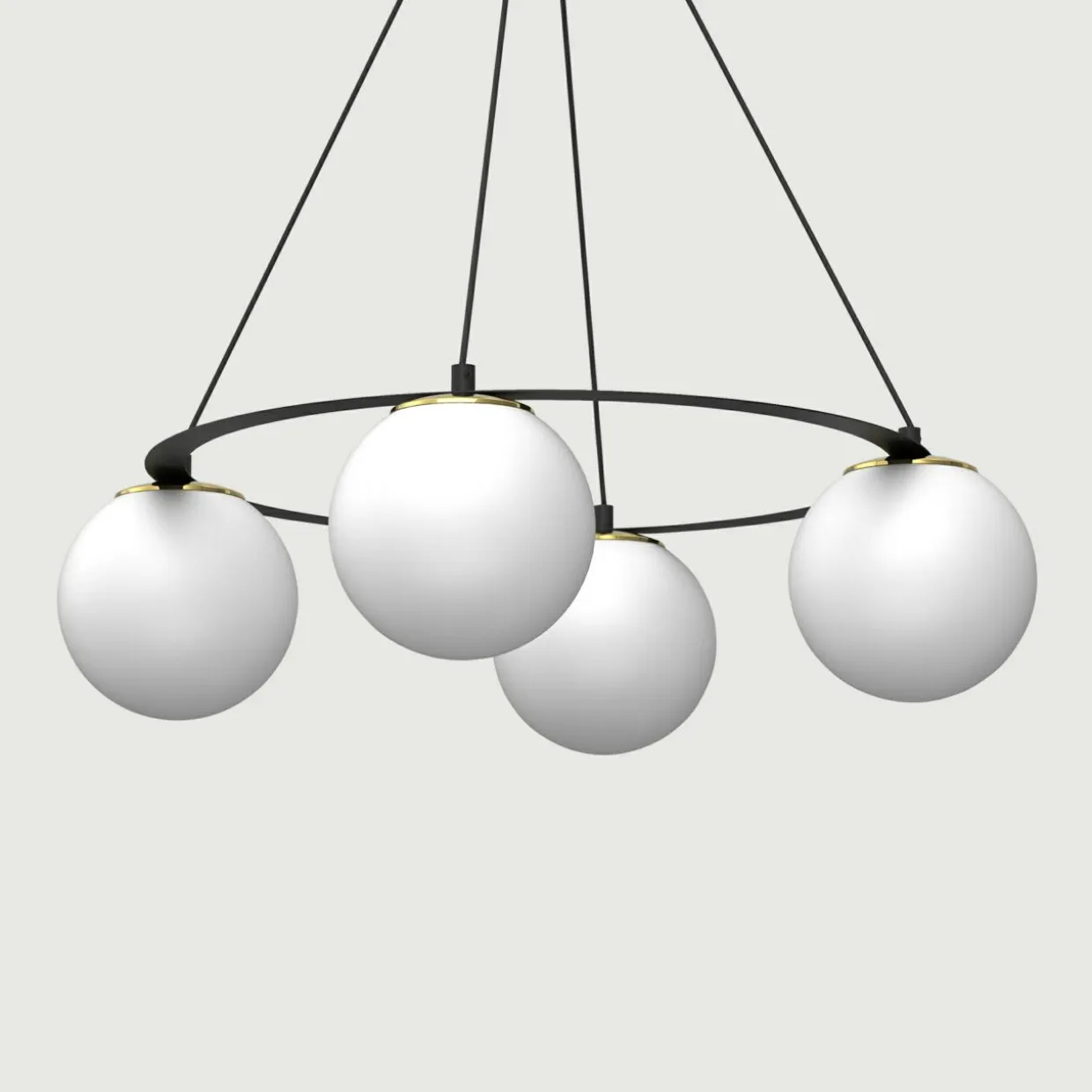 Lampa wisząca 4 kule czarno-złota BALLO IV