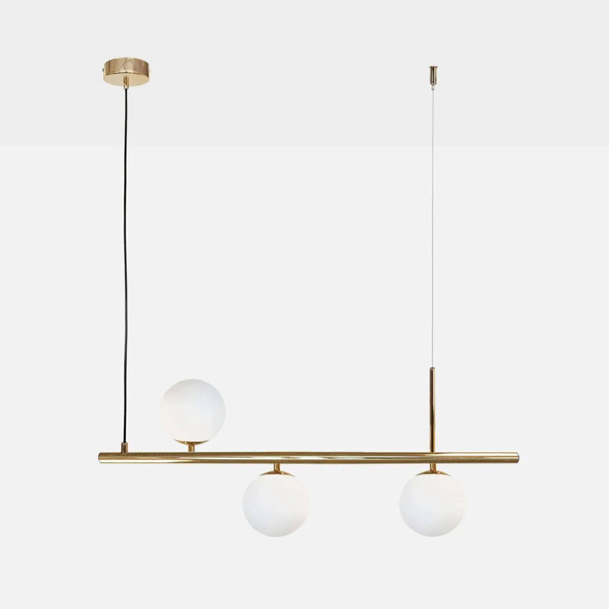 Lampa wisząca 3 kule złota FARO