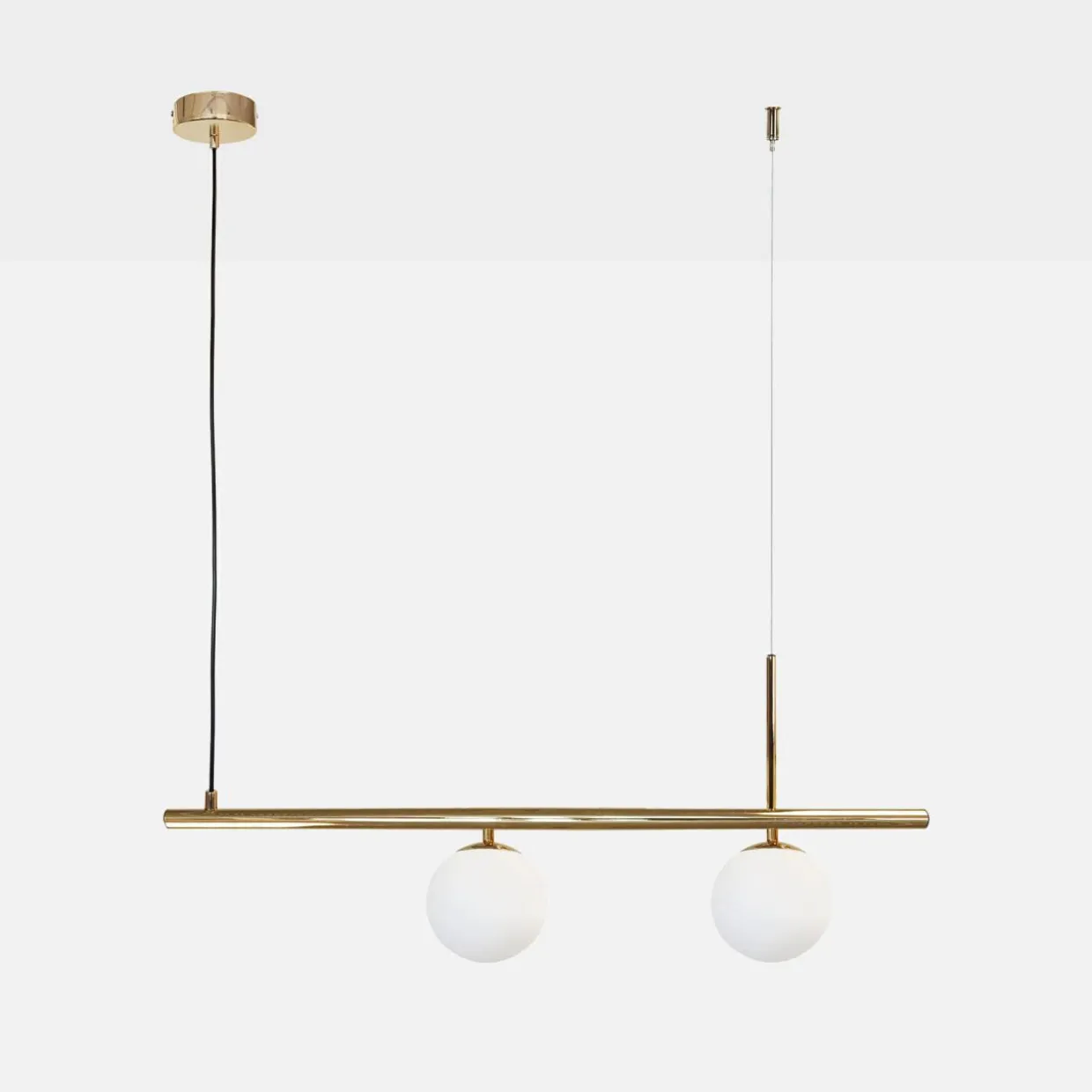 Lampa wisząca 2 kule złota FARO