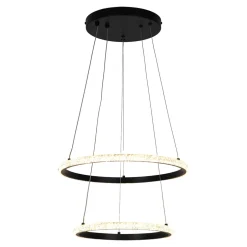 Lampa wisząca 2 pierścienie czarna RIDE LED
