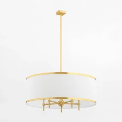 Lampa wisząca abażur biało-złota ABBANO