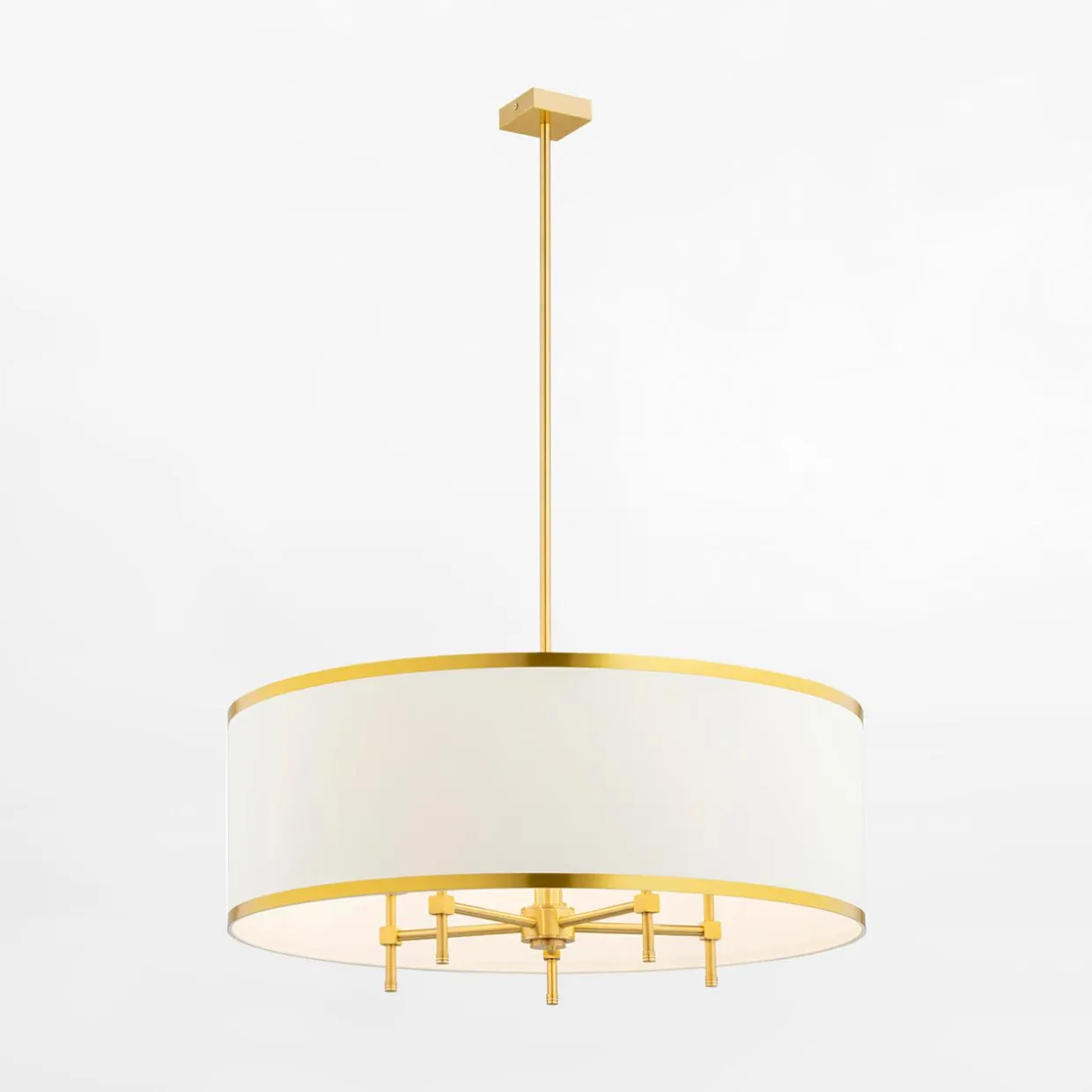 Lampa wisząca abażur biało-złota ABBANO