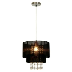 Lampa wisząca abażur czarny LETA