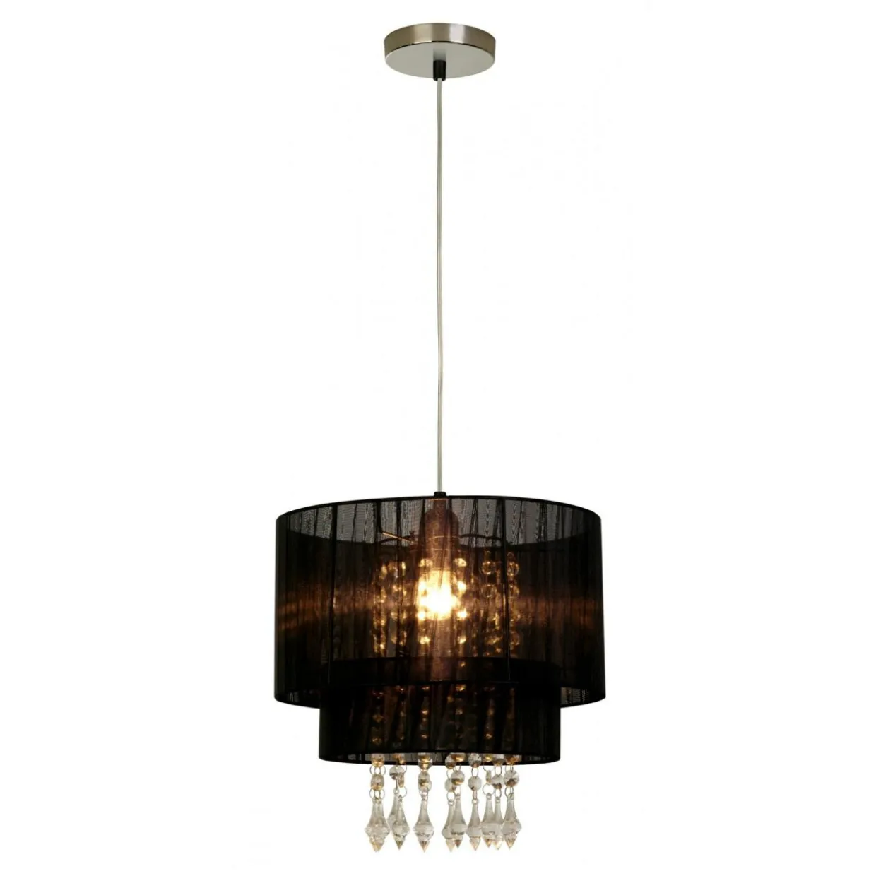 Lampa wisząca abażur czarny LETA