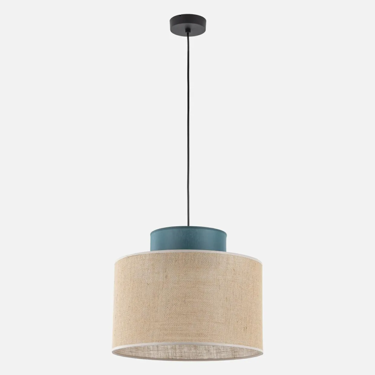 Lampa wisząca abażur DUO JUTA GREEN