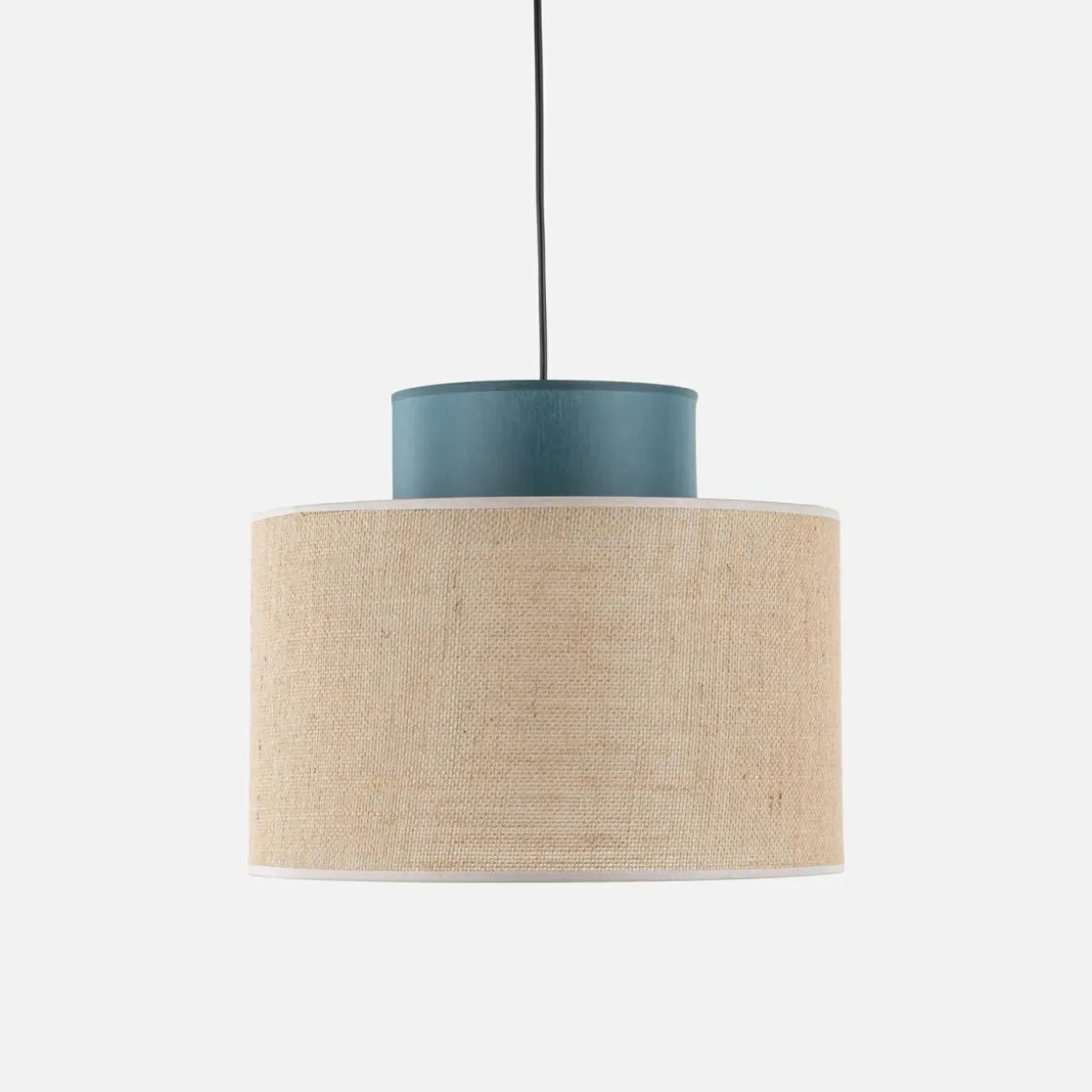 Lampa wisząca abażur DUO JUTA GREEN