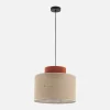 Lampa wisząca abażur DUO JUTA BROWN