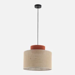 Lampa wisząca abażur DUO JUTA BROWN