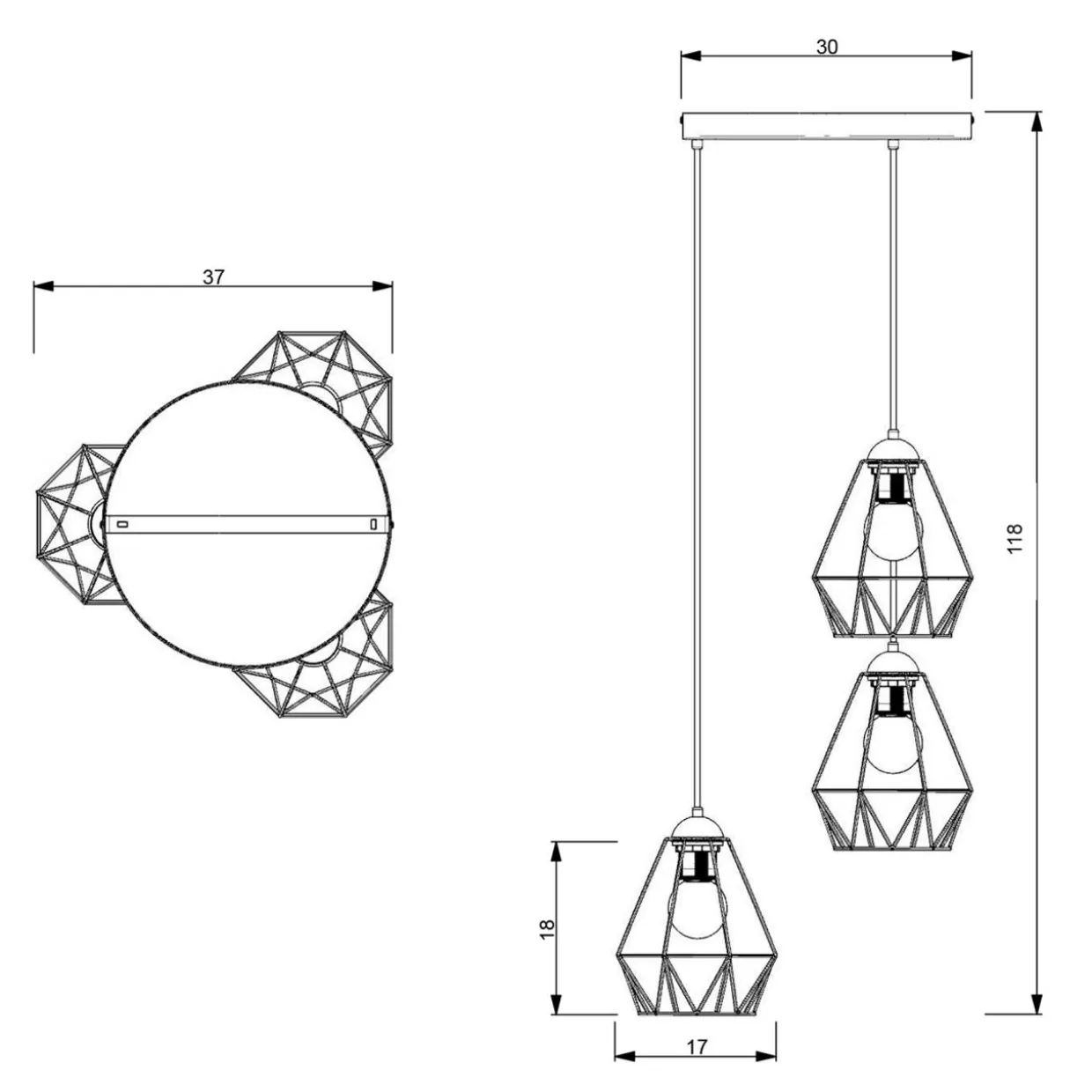 Lampa wisząca BERGEN III 606
