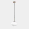 Lampa wisząca biały klosz biało-złota UFO 20 cm