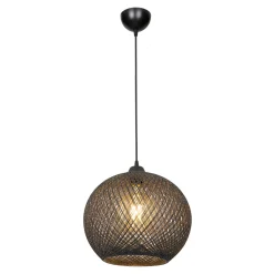 Lampa wisząca boho pleciona szara YUMAK