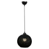 Lampa wisząca boho pleciona czarna YUMAK
